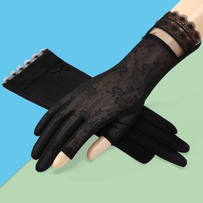 Thin Breathable Summer Riding Sun Protective Driving Gloves чёрный