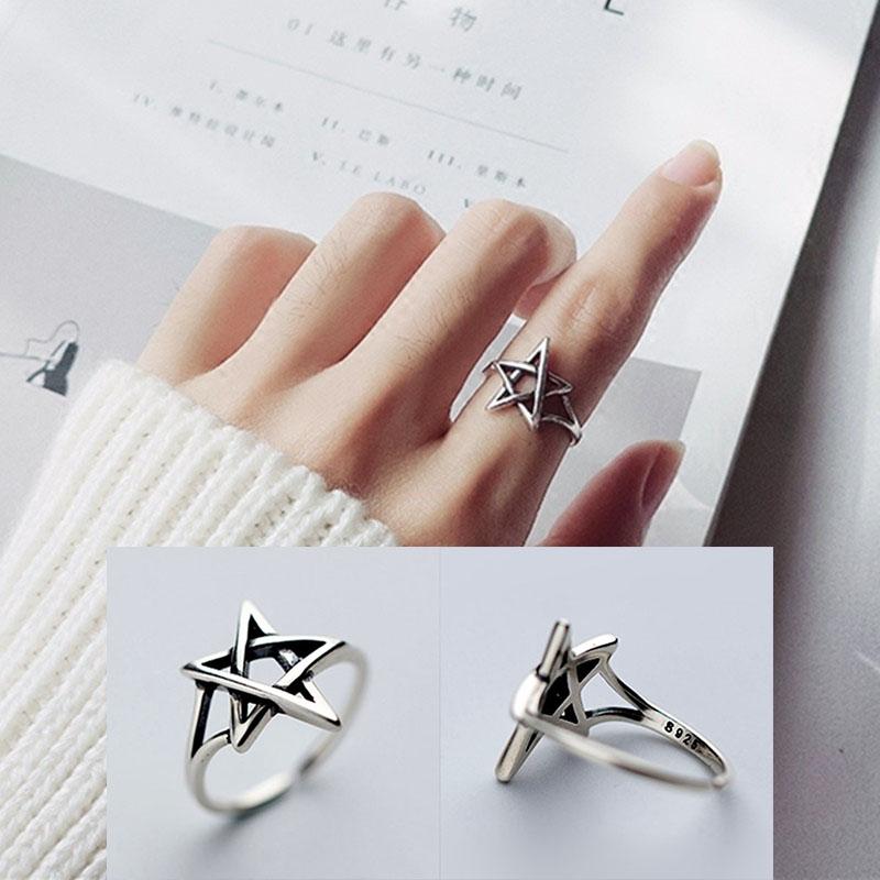 VENTFILLE 925 Sterling Silver Moon Tassel Opening Female Fashion Ins Ring Dropship Wholesale