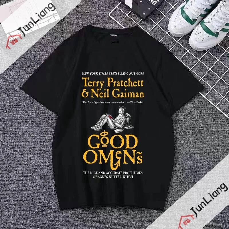 Nové minimální Dobré OUnisexs Tričko s grafikou z TV seriálu DobréoUnisexs Michael Sheen David Tennant Anděl Ďábel Crowley