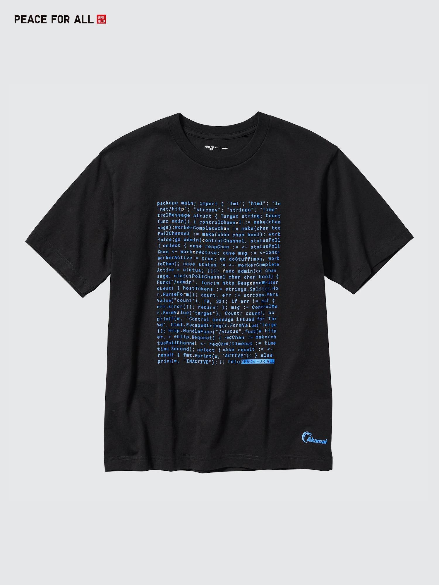 

Футболка Uniqlo Peace For All с коротким рукавом и графическим принтом, стандартный крой Akamai 09 BLACK/UNISEX S