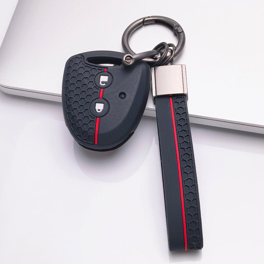 Key Cover for Toyota Hilux Yaris Corolla Rav4 Vigo Vitz Echo Old with Keychain Anti-Scratch Guard Shockproof Protection Soft Grip Texture