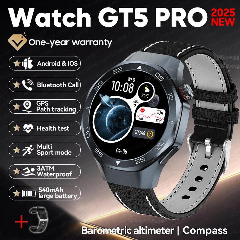 New Outdoors Sports DT5 Smart Watch GPS Positioning Compass 3ATM Waterproof HD AMOLED Screen Bluetooth Call Smartwatch Men