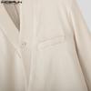INCERUN Oversized Men Lapel Neck Long Sleeve Side Lace-up Casual Loose Thin Blazer Coats