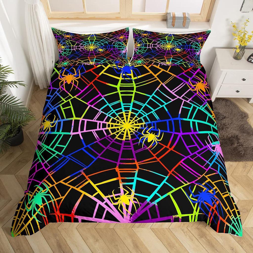 Pastel Pumpkin Bedding Set Spooky Pastel Halloween by patricia_lima - Spooky Ghosts Cotton Sateen Duvet Cover OR Pillow Shams