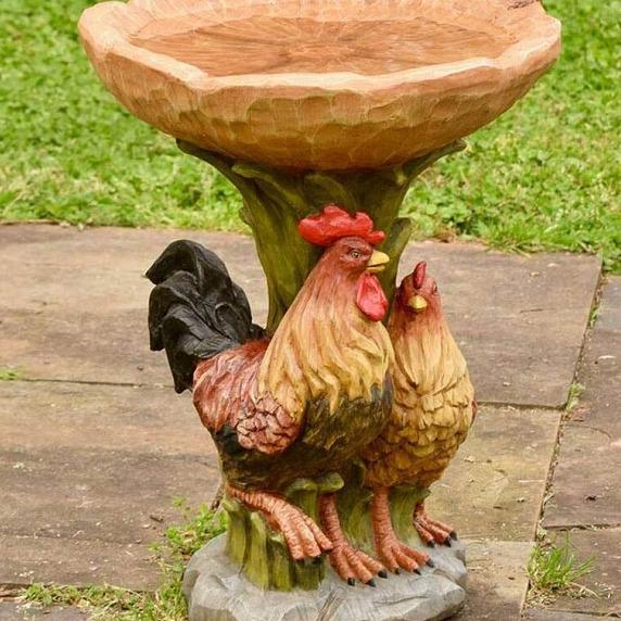 Grenzüberschreitende Gartendekoration: Waschbär & Vogel Harzfigur Wasserornament