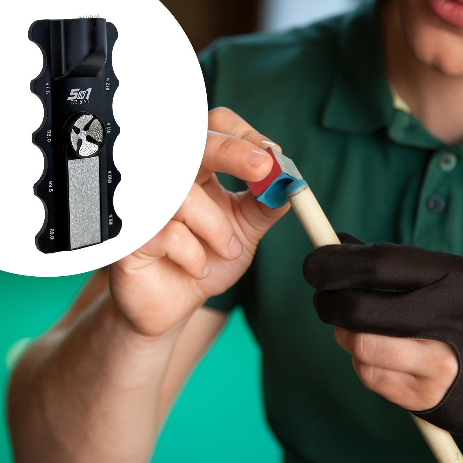 Pool Cue Tip Repair Tools Billiard Tool Versatile 5 in 1 Professional Maintenance