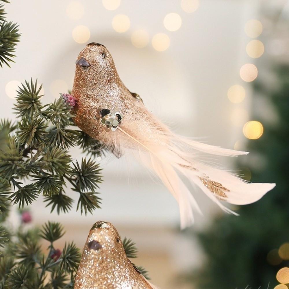 Realistic Christmas Tree Pendants White Doves Artificial Foam Birds  Party Decoration
