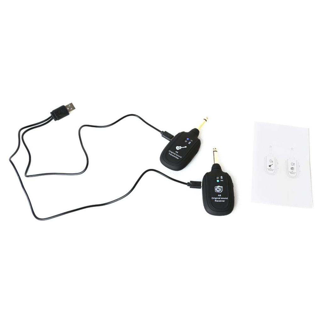 A8 UHF Guitar Wireless System Transmitter Receiver Built-in Rechargeable Wireless Guitar Transmitter For Electric Guitar Bass