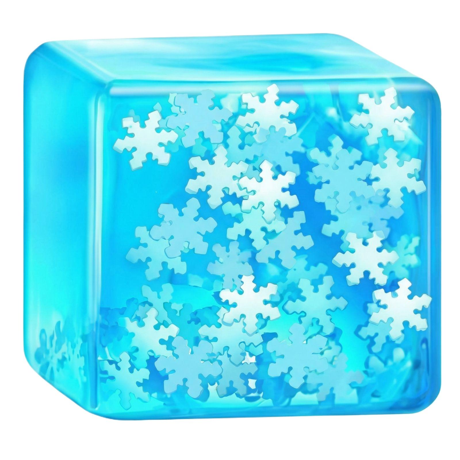 

Reusable with Snowflake Pattern for Chilling Beverages Square Shape NonToxic Gel Filled Plastic Cube for Home Bar Party