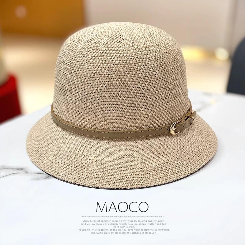 Hat Women's Spring and Autumn Sunshade Fashion Bucket Hat Temperament Casual with New Travel Sunscreen Show Face Small Top Hat