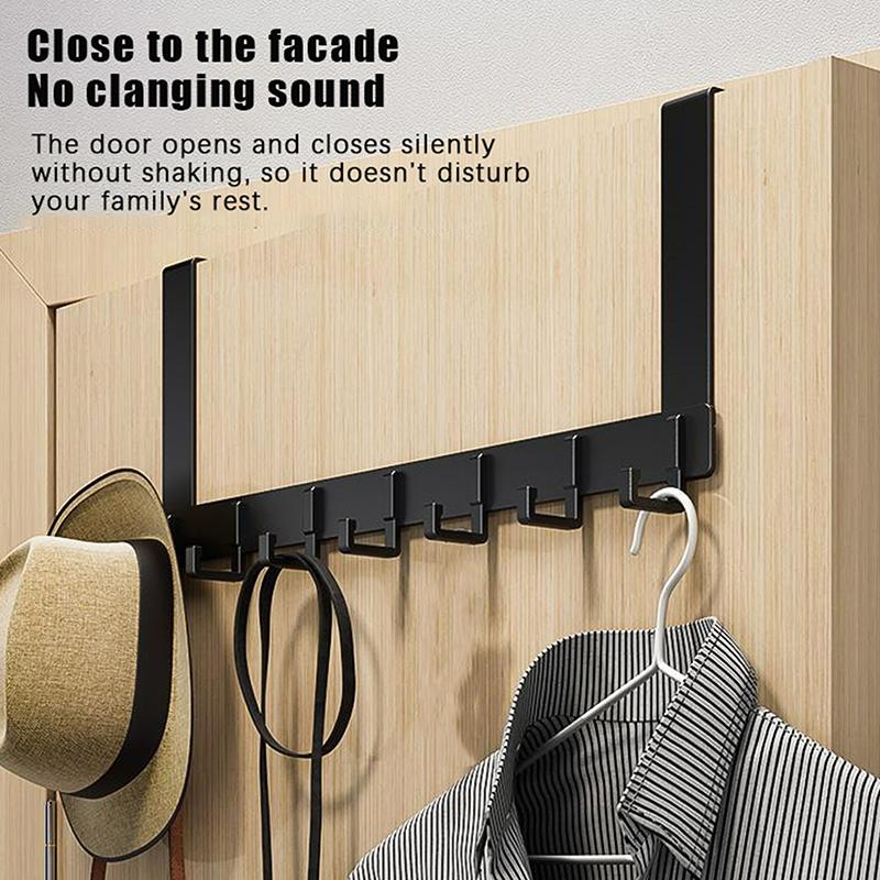 Hooks Over The Door 6 Hooks Clothes Coat Hat Towel Hanger Home Bathroom Organizer Rack Holder Door Hang Quick Installation