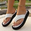 2024 Women's Thick-Soled Toe-Clip Flip-Flops: Plus Size Casual Summer Sandals, European & American Style