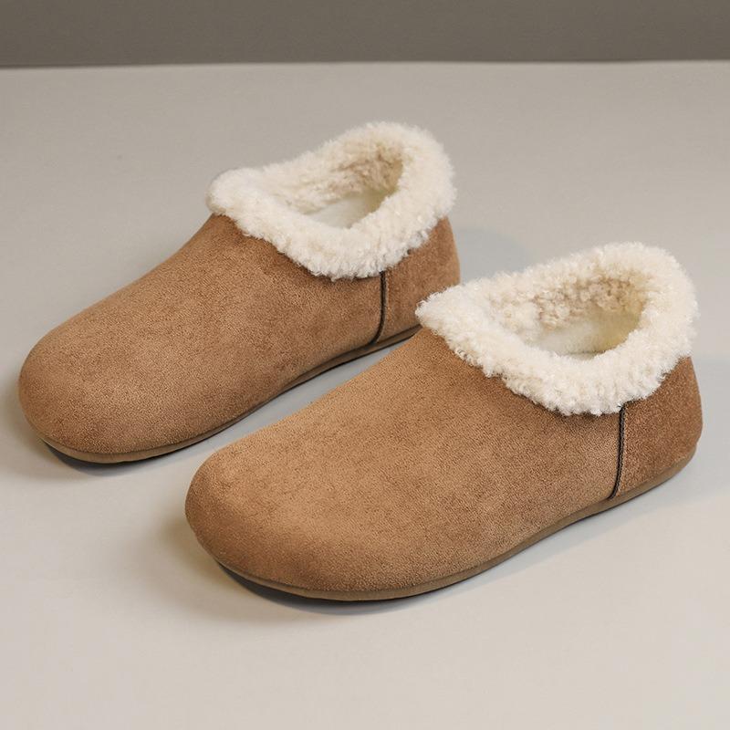 Fleece-Tasche Ferse Damenschuhe Neue Winterschuhe Ein Pedal Flauschige Schuhe Schuhe