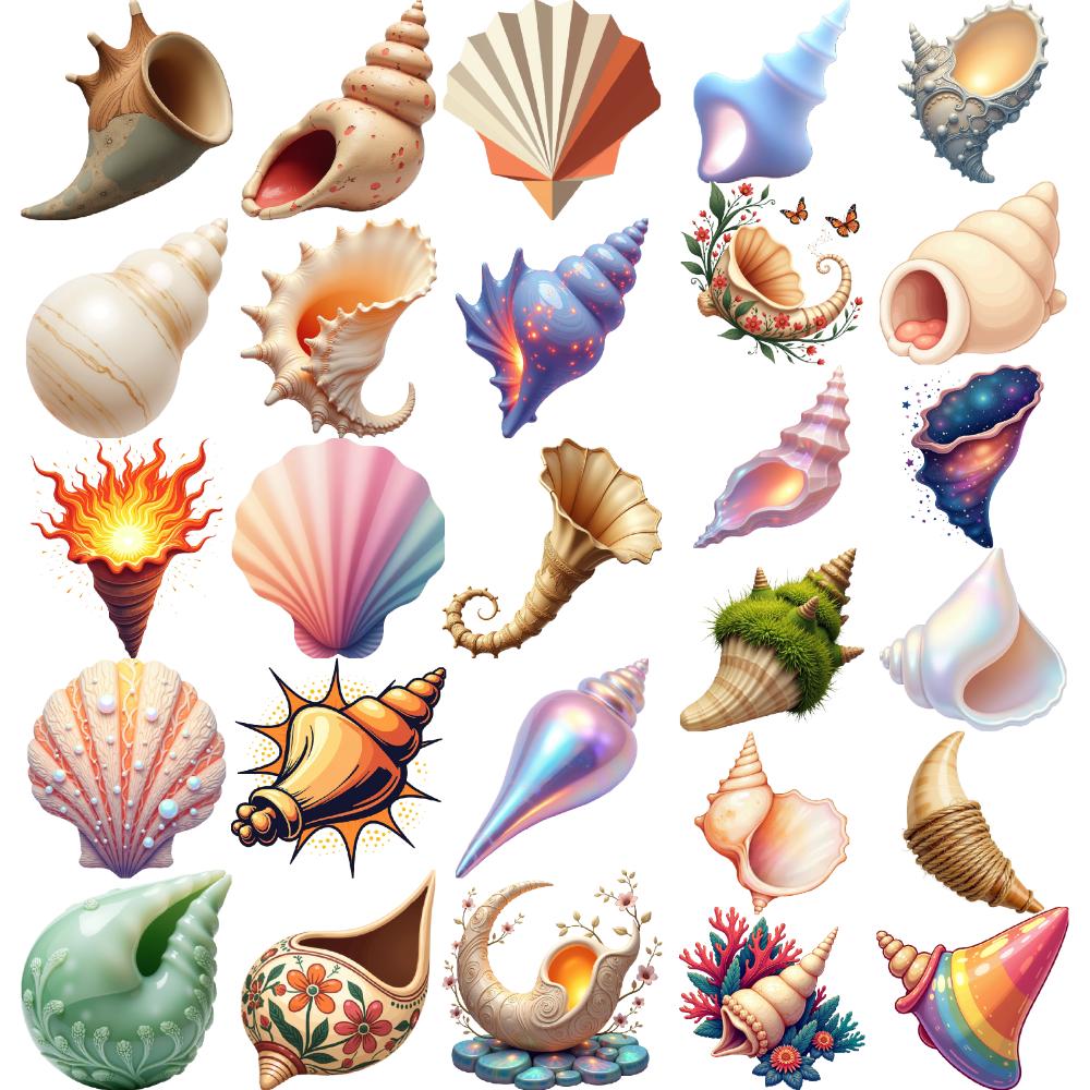 28pcs Waterproof Temporary Tattoo Sticker Cute Shell Body Art Arm Fake Tattoos Waterproof Disposable Tattoo Stickers Girls Gift