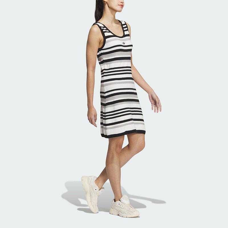 adidas Originals KNIT Dress White Black Grey Women JI7046