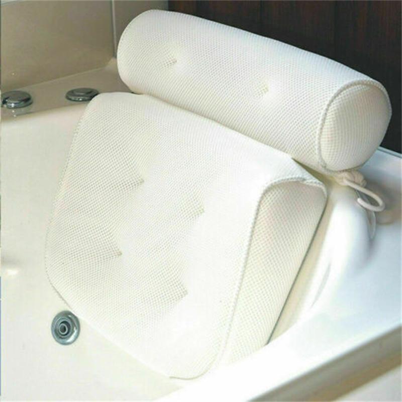 Luxury Spa Bath Pillow Cushion Premium Waterproof 4D Mesh Neck Back Comfortable
