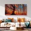 Nature Sunrise Forest Trees Canvas Painting Posters and Prints Landscape Wall Art Pictures for Modern Living Room Cuadros Decor