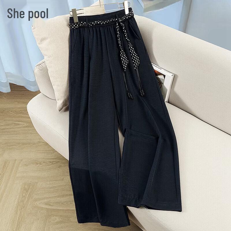 Shechi Women s High-Waist Wide-Leg Casual Pants M темно-синий
