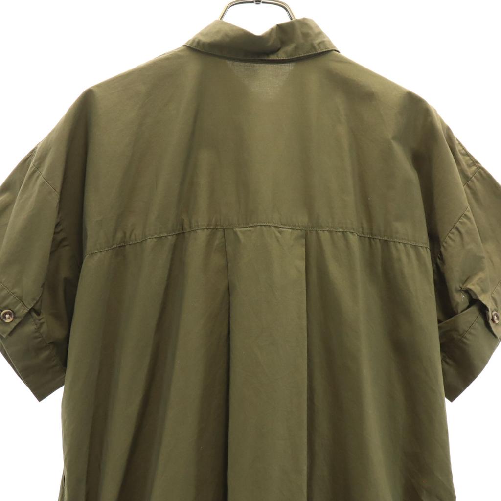 Nano Universe Short Sleeve Shirt Dress F Khaki Women Used