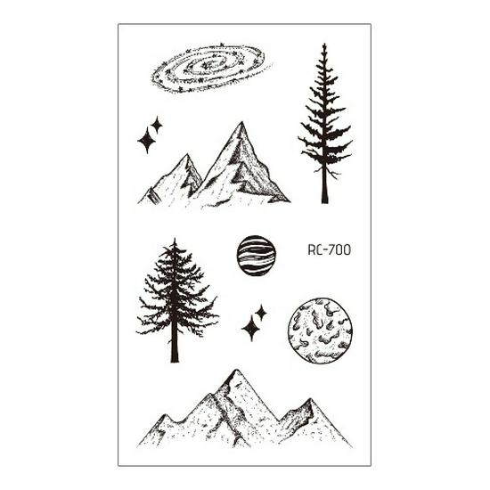 Ruikalong Waterproof Mountain & River Temporary Tattoo Sticker 60*105mm