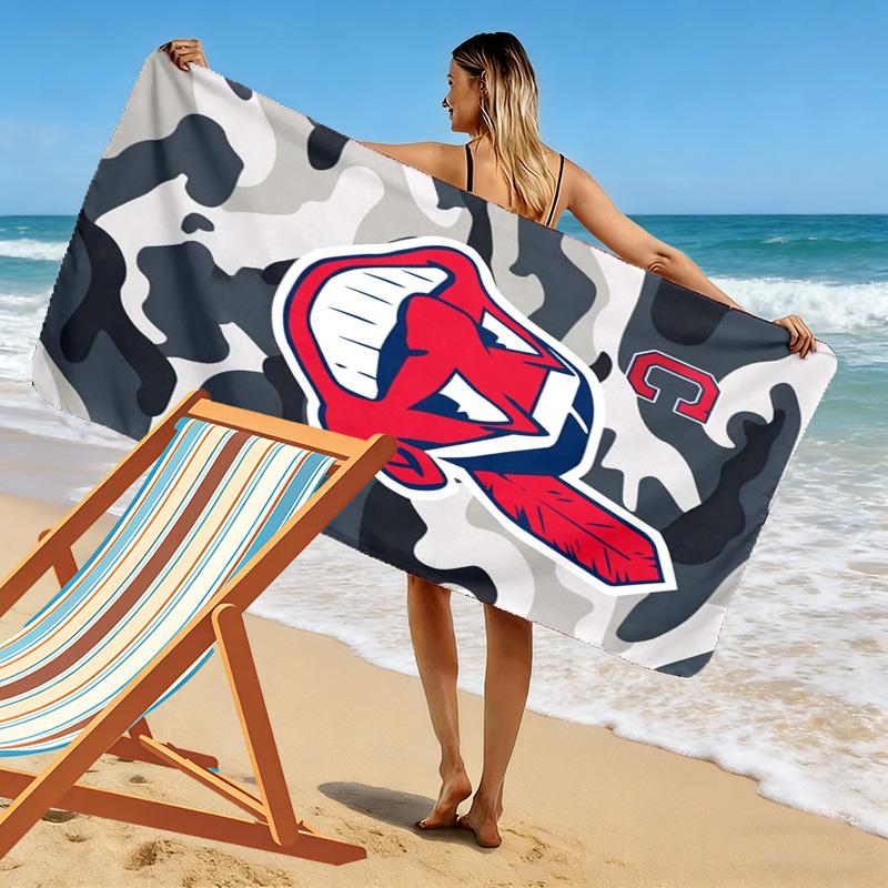 Cleveland Guardians Print Beach Towel, Large Soft Quick Dry Towel for Beach Camping Swimming