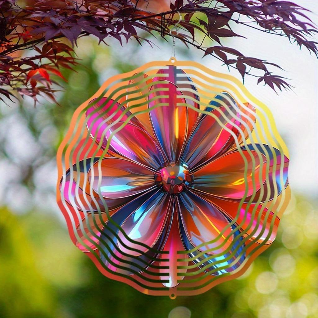 10 Inch Metal Wind Spinner Outdoor Garden Decor 360 Degree Rotating Hook Elegant Lawn Art No Electricity Needed Gift for Family