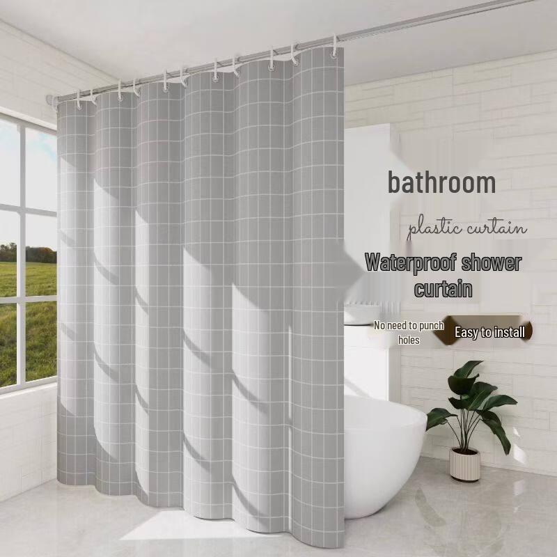 LIEI Waterproof PEVA Shower Curtain