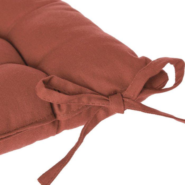 Galette de chaise à nouettes 38 x 38 cm Atmosphéra - Terracotta