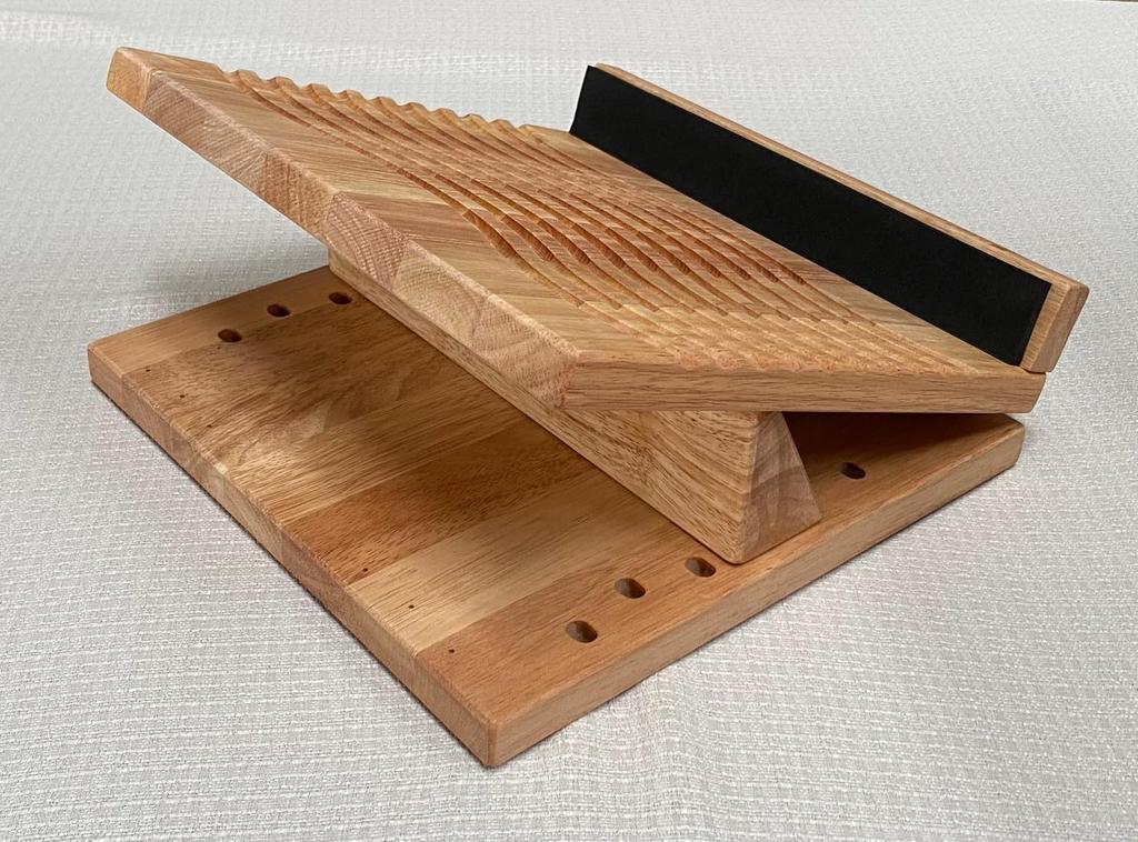 KIJO STUDIO Wooden Stretching Incline with 16 Adjustable Strong and 200kg Weight Calf Fitness Made in Taiwan Wave Board, Board, Positions, Durable,