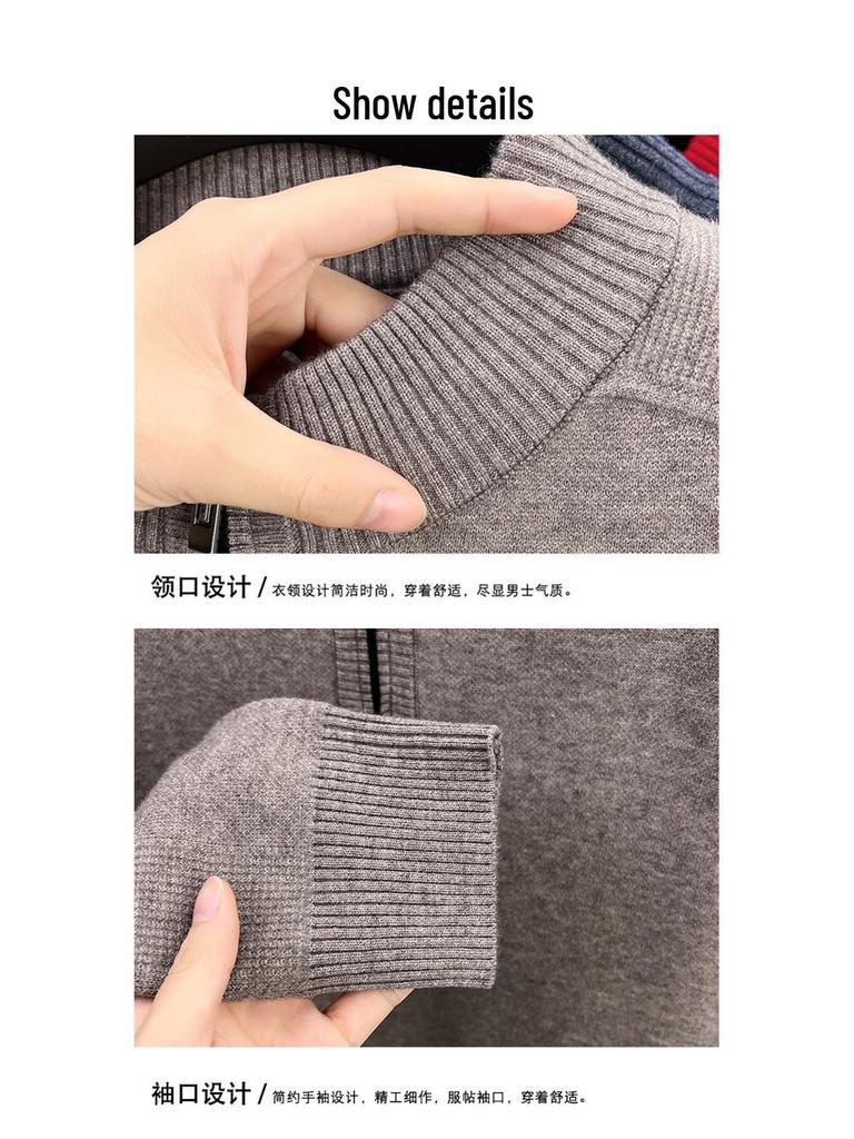 Men's Thick Wool High Collar Sweater - Warm, High Quality Autumn/Winter Knitwear 2025