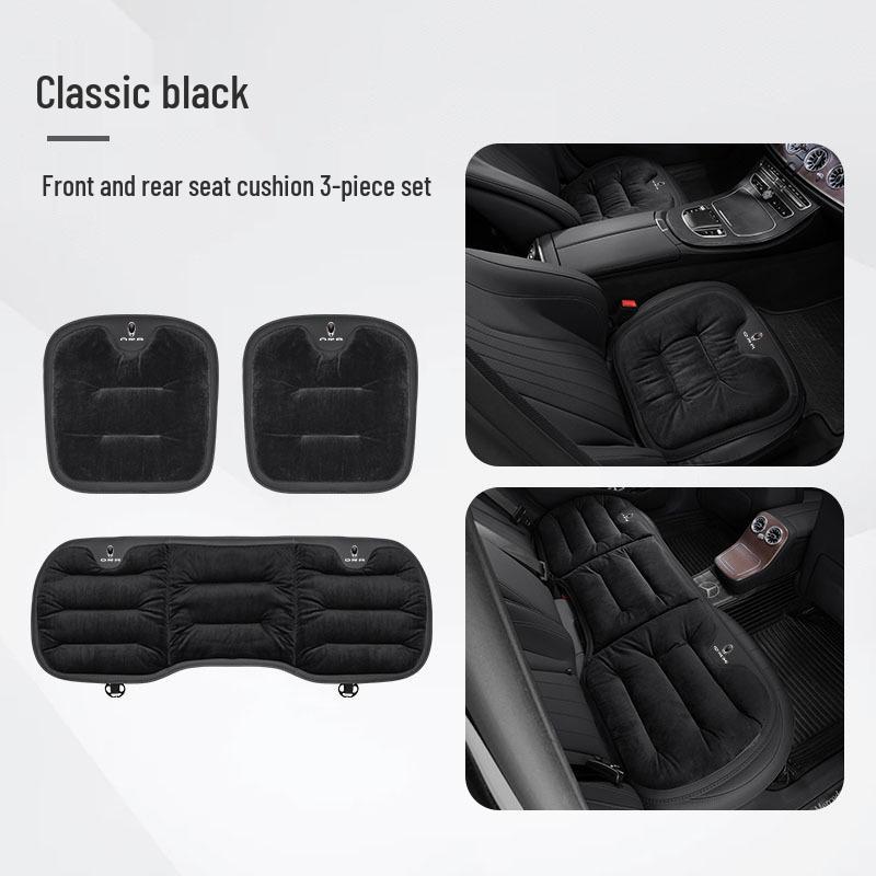 Ora Haomao Winter Car Seat Cushion - GT Black, White, Ballet, and Lightning Cat Designs