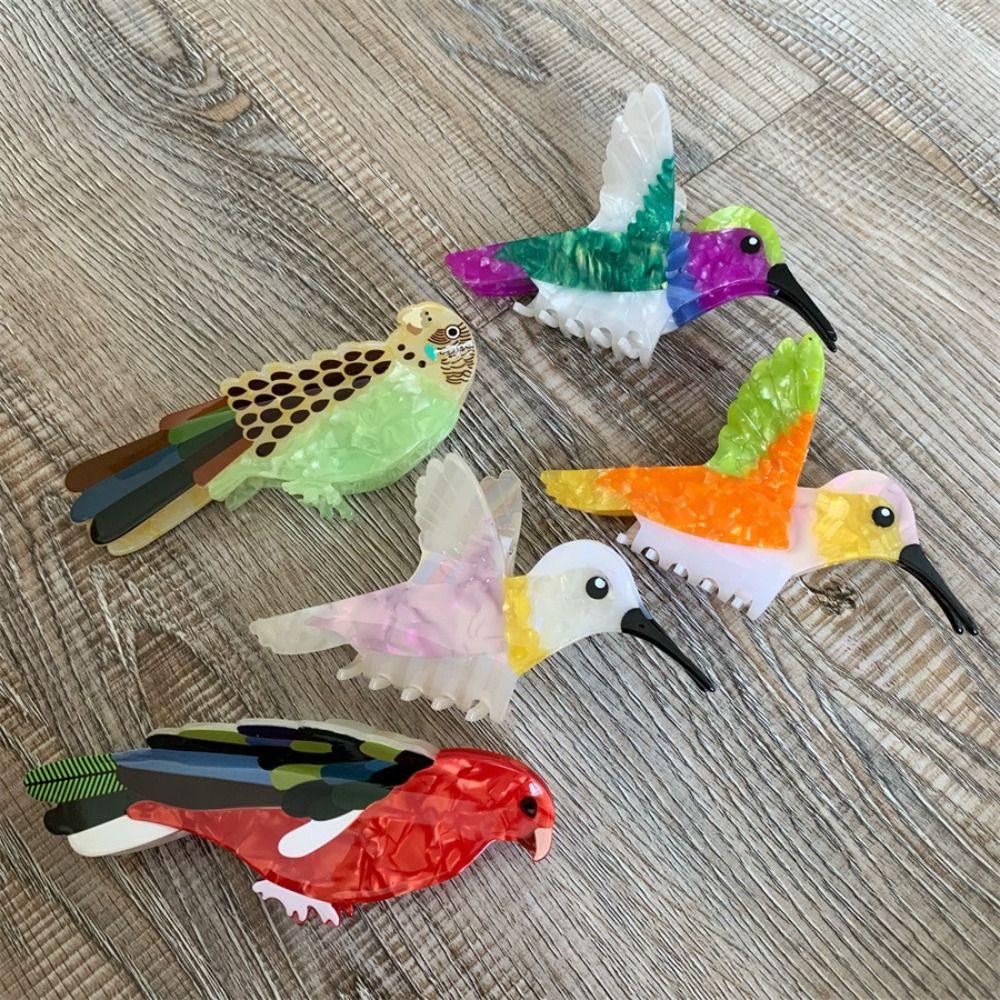 Cute Bird Hair Clip Grasp Cartoon Animal Shark Clip Creative Acetic Acid Hair Claw  Travel