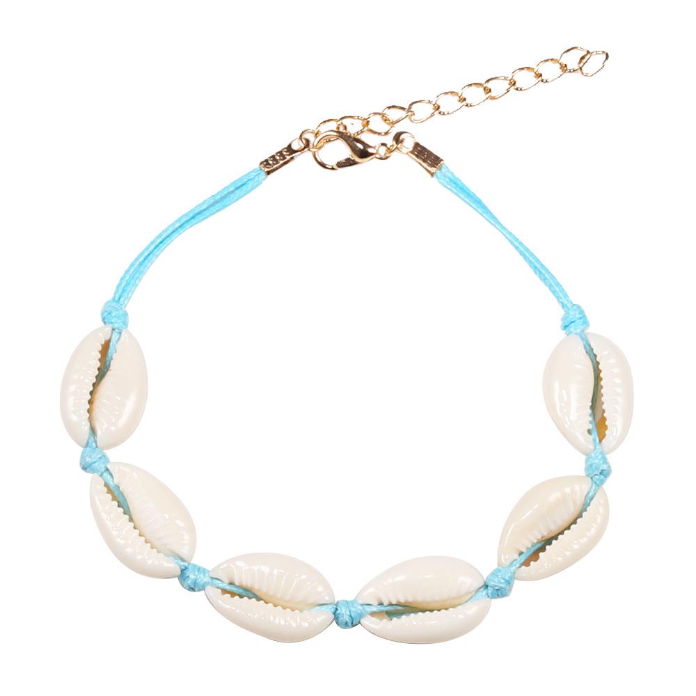 Personalized Adjustable Woven Bracelet with Geometric White Shell Pendant for Men and Women