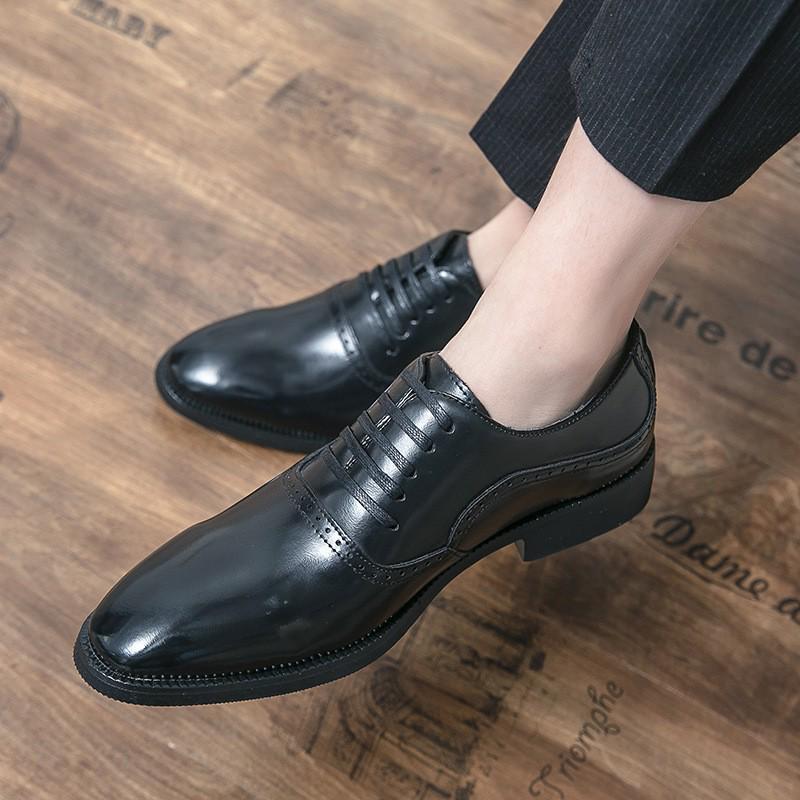 Men s Plus Size Spring Leather Shoes - Fashionable & Trendy Outdoor Casual British Style 48 чёрный