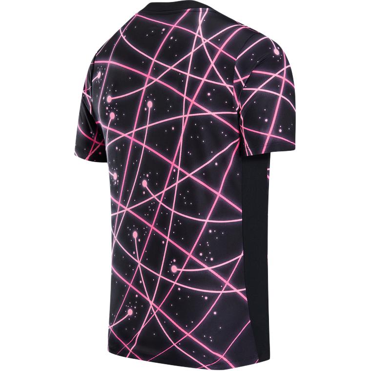 Jordan Academy Paris Saint-Germain Quick-Dry Fitted Short Sleeve Football Shirt Men Tops Black Sunset-Red Digital-Pink IF3971-011