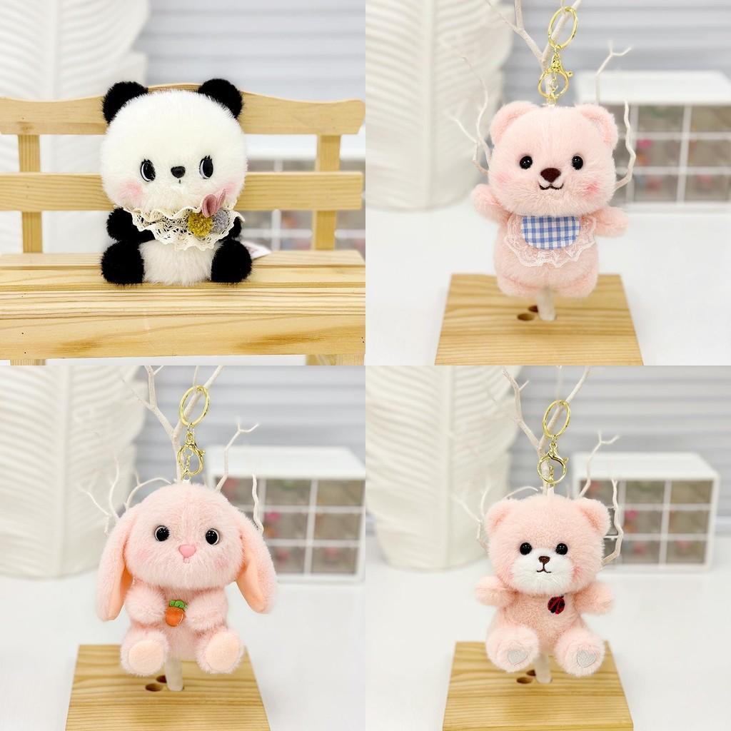 Cute Plush Otter Keychain Charm Fluffy Animal Bag Pendant Perfect For Gifts