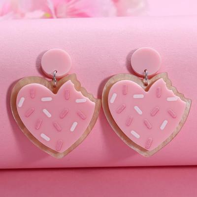 Mieli meilės laiško vokai biskvitiniai rožiniai širdies formos auskarai moterims romantiškos vestuvės auskarai papuošalai dovana