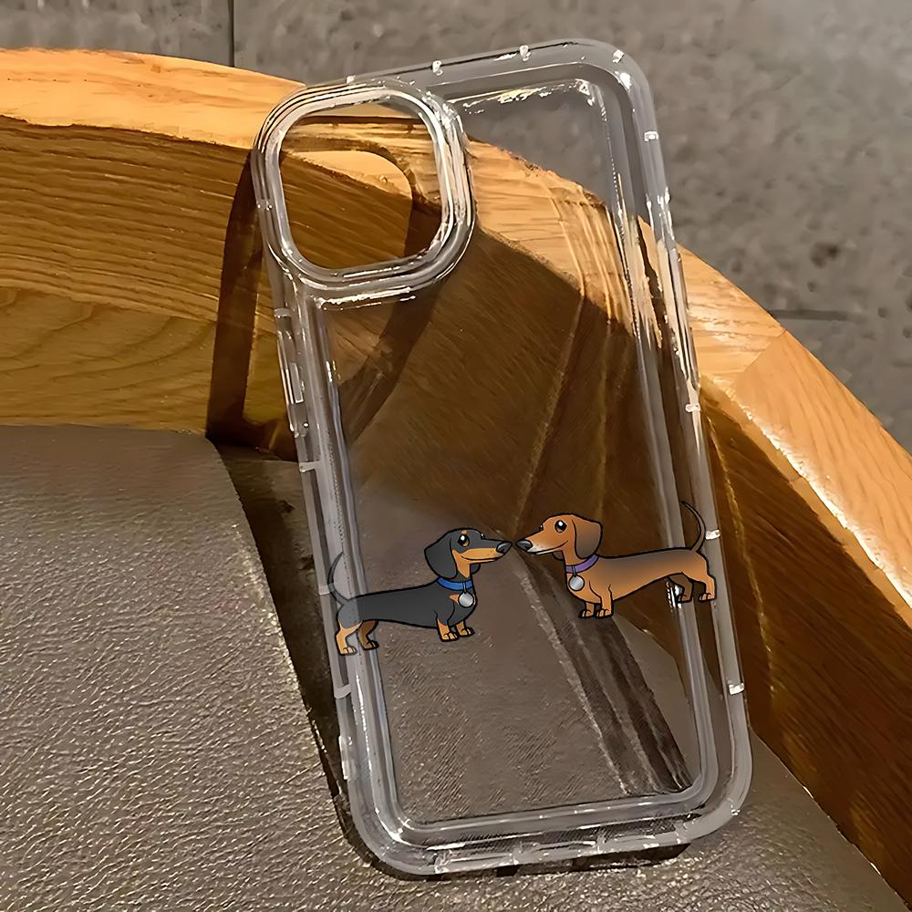 Dachshund Silhouette Dog Phone Case for Vivo Y17s Y78 Y77 Y36 Y35 Y02s V40 V29 V27 S15 4G 5G Pro Airbag Anti Fall Clear Cover