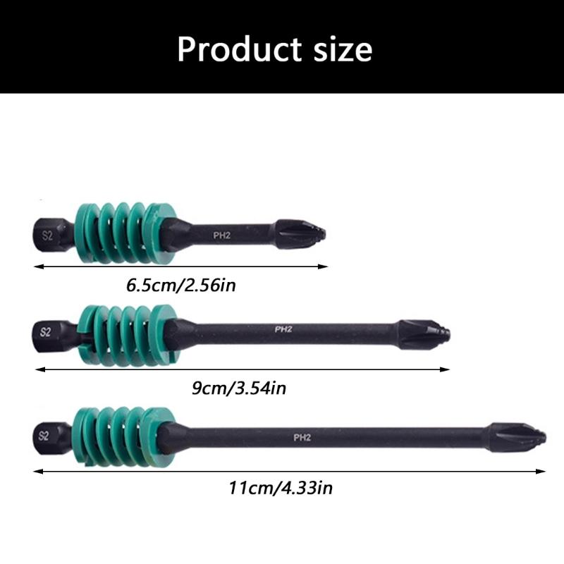 Magnetic Spring Screwdriver Bit Hex Shank 6.35mm Antislip Design Corrosion Resistant for Professional Repair Tool