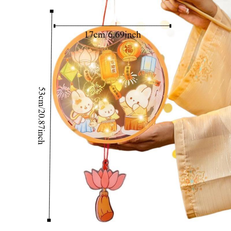 DIY Material Bag Mid-Autumn Festival Lantern DIY Glowing Light-Up Bunny Lantern  Photography Props