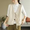 Large Size Retro Literary Cotton Knit Vest Vest Women's Spring and Autumn Loose Sweater Waistcoat Buckle Waistcoat Outer Wear