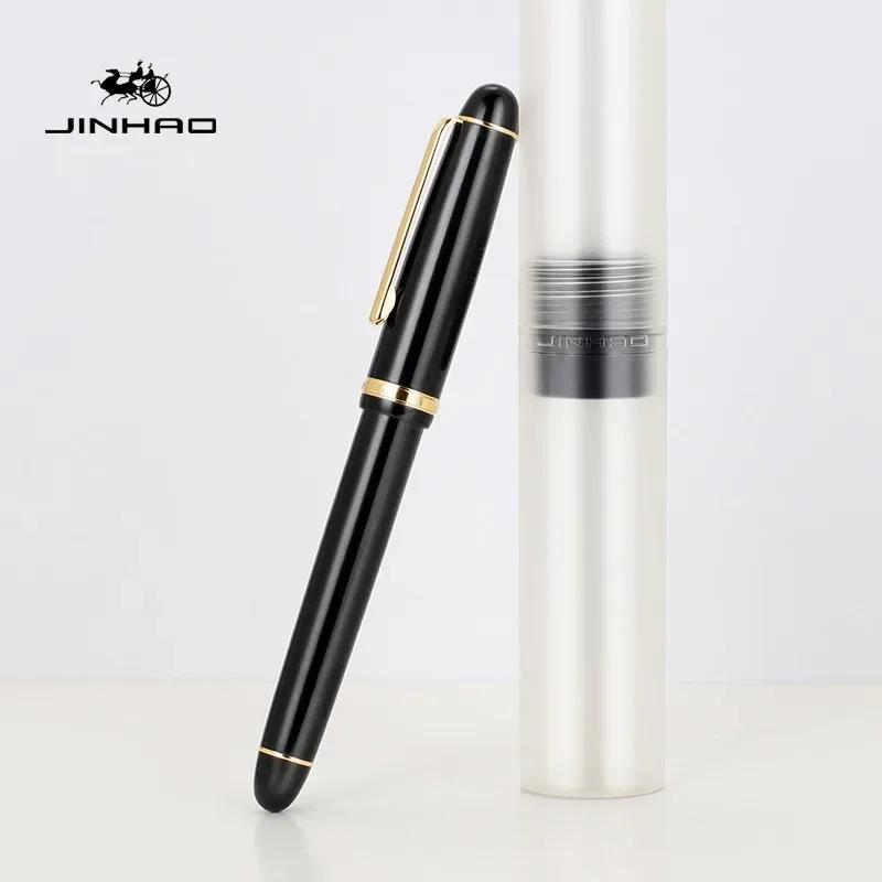 1/5 PCS JINHAO X350 Fountain Pen Calligraphy Metal Writing Ink Pen Golden EF F Nib Business Office School Supplies Stationery