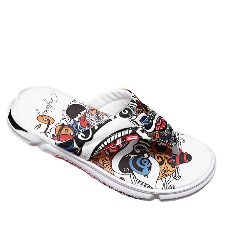 Guochao slippers men's summer wear sports thick-soled beach non-slip flip-flops outdoor trend casual sandals