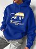Streetwear Hip-hop Style Loose-fitting Top with Unique Letter Print Men's Hooded Sweatshirt for Autumn and Winter Casual Wear