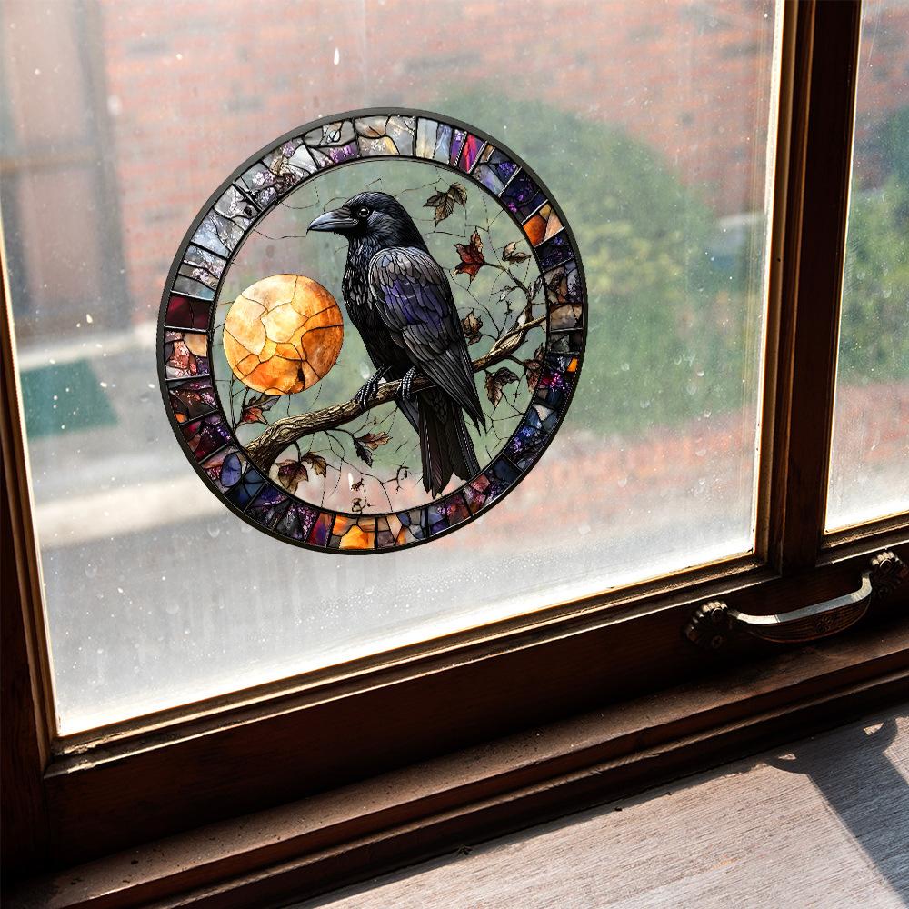 Halloween Crow Glass Window Home Beautification Decoration Static Window Stickers