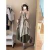 New Chinese Retro Tie-dye Suspender Dress Spring and Summer New Vacation Travel Small Long Dress Women Loose