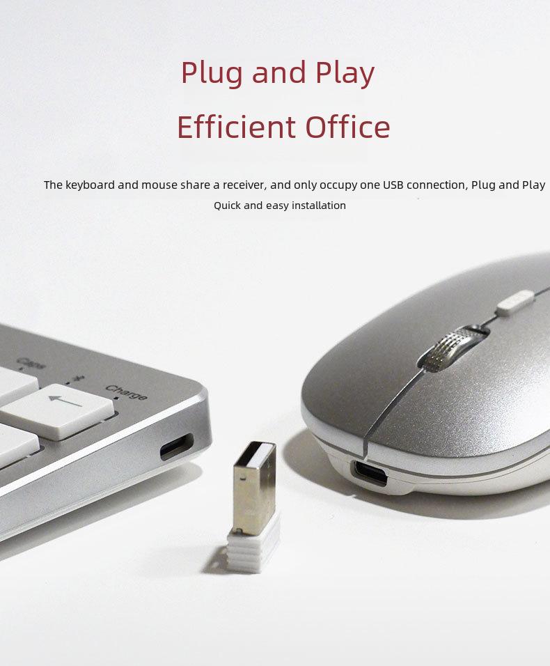 Multi-Device Wireless Mouse & Keyboard Set: Three-Mode and Dual-Mode Connectivity for Notebooks, Desktops, Tablets, and Mobile Phones.