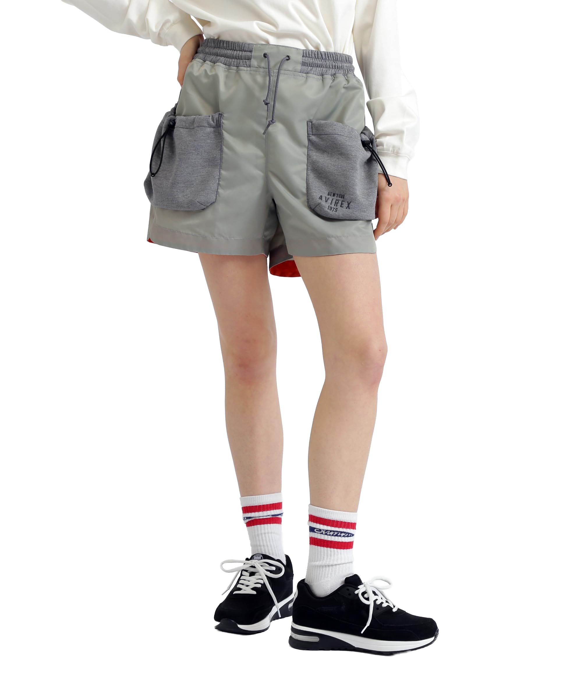 AVIREX NYLON COMBI SHORT PANTS M 020 gray 783-5213601