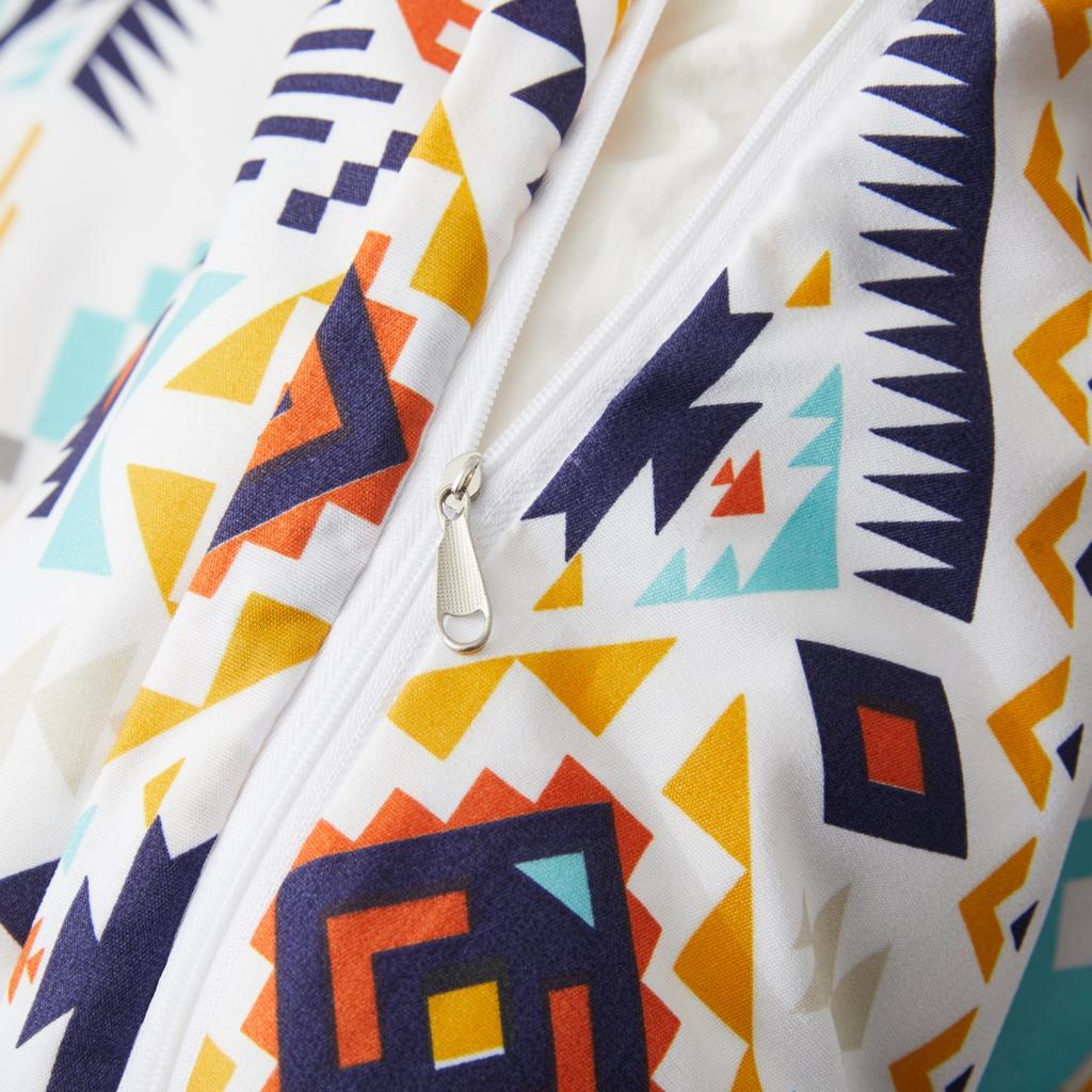 Boho Aztec Duvet Cover Queen King Vintage Colorful Southwestern Triangle Pattern Quilt Cover Exotic Tribal Geometric Bedding Set