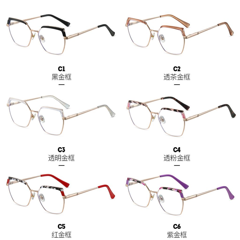 TR90 Luxury Myopia Glasses Anti Blue Light Prescription Short Sighted Eyeglasses Women Metal Frame